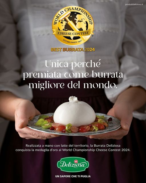La burrata più buona del mondo è di Noci, la seconda di Putignano. La Puglia sul podio al World championship cheese.