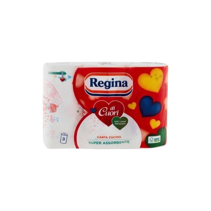REGINA DI CUORI ASCIUGATUTTO 3 ROTOLI