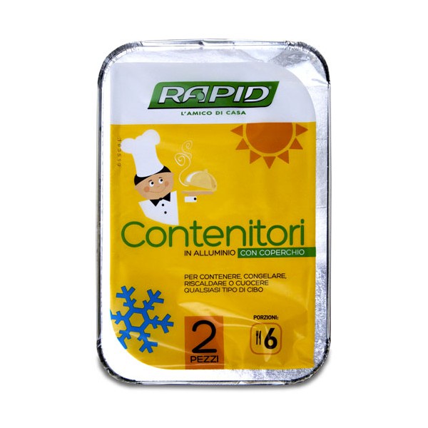 RAPID ALUMINUM TRAYS W/COP 6 PORTIONS