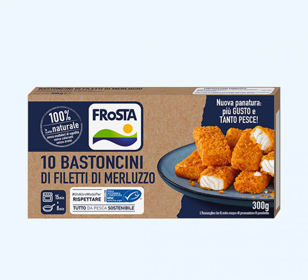 BÂTONNETS DE FILETS DE MORUE FROSTA X10 GR.300