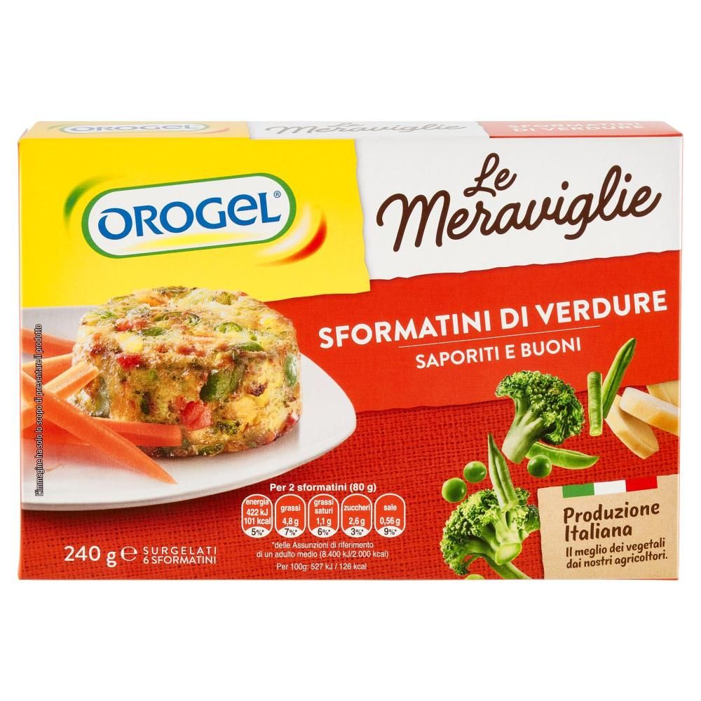 OROGEL Le Meraviglie 6 Sformatini Di Verdure SAPORITI E BUONI GR.240