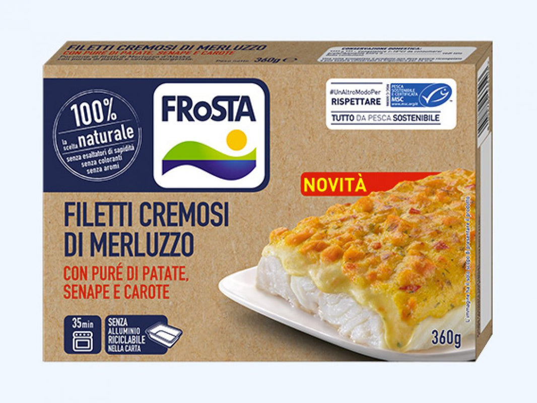 FROSTA FILETTI CREMOSI CON PURè DU PATATE SENAPE E CAROTE GR.360