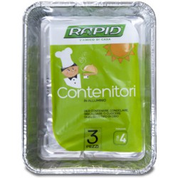 RAPID ALUMINUM CONTAINERS S/C 4 PORTIONS