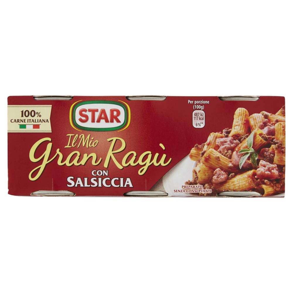 STAR GRAN RAGU' AVEC SAUCISSE GR.100X3
