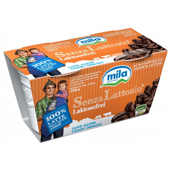 MILA YOGURT INTERO SENZA LATTOSIO CAFFE'  GR.125 X2