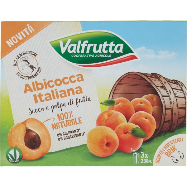 VALFRUTTA BRIK ALBICOCCA ML.200 X3