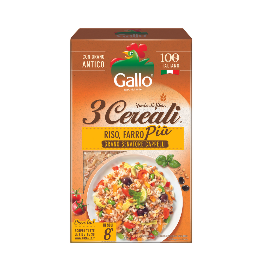 GALLO RISO 3 CEREALI PIÙ GR.800
