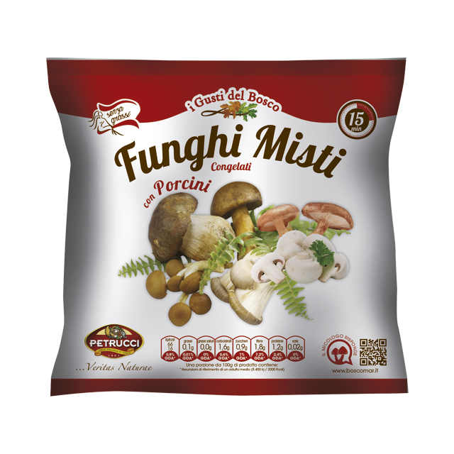 PETRUCCI FUNGHI MISTI CONGELATI CON PORCINI KG.1