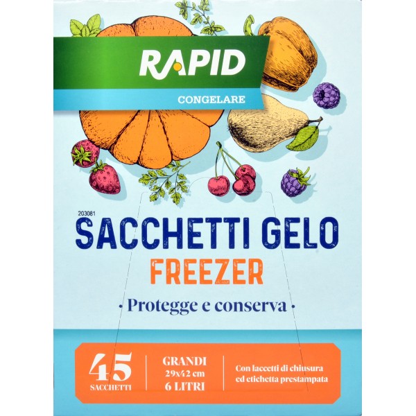 RAPID LARGE FREEZER FROST BAGS CM.29X42 LT.6 PCS.25