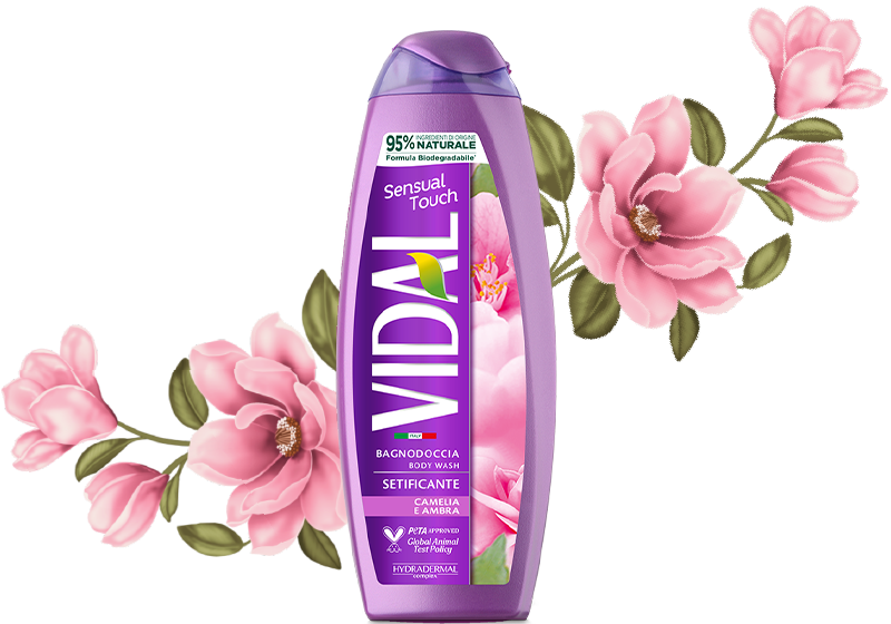 VIDAL BAGNODOCCIA SENSUAL TOUCH CAMELIA E AMBRA ML.500