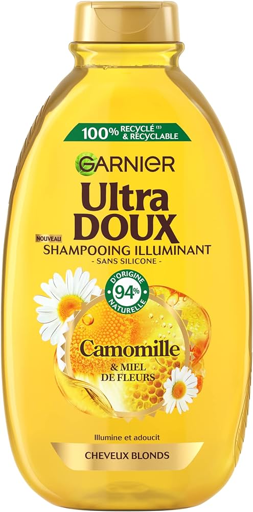 garnier ULTRA SWEET illuminating SHAMPOO without silicones CAMOMILE and flower honey ml.250