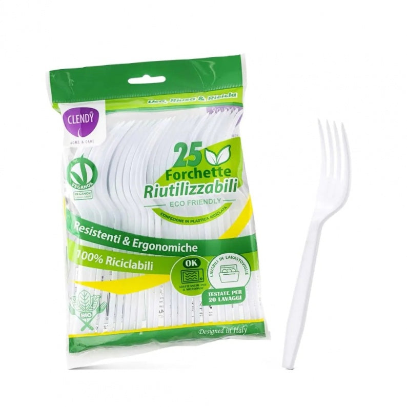 CLENDY FORCHETTA RIUTILIZZABILI PZ.25