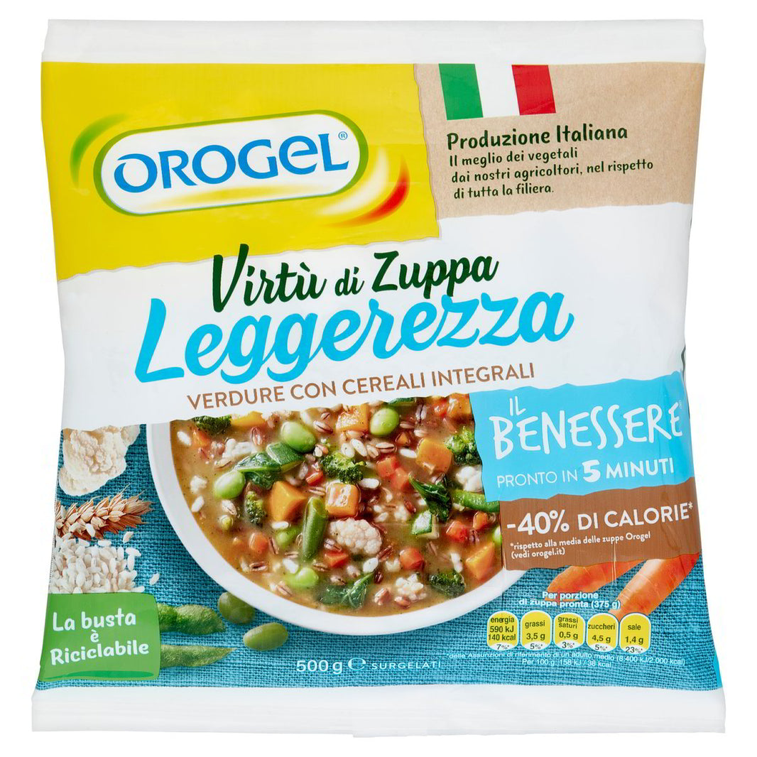 OROGEL VIRTÙ DI ZUPPA LEGGEREZZA VERDURE CON CEREALI INTEGRALI GR.500