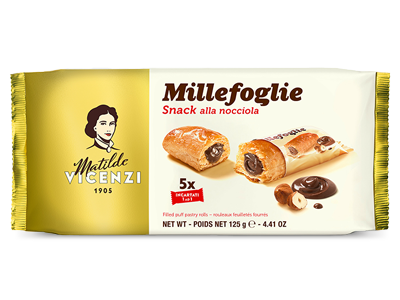 VICENZI MILLEFOGLIE SNACK ALLA NOCCIOLA X5 GR.125