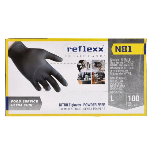 REFLEXX N81 GUANTI NITRIL NERO TAGLIA L