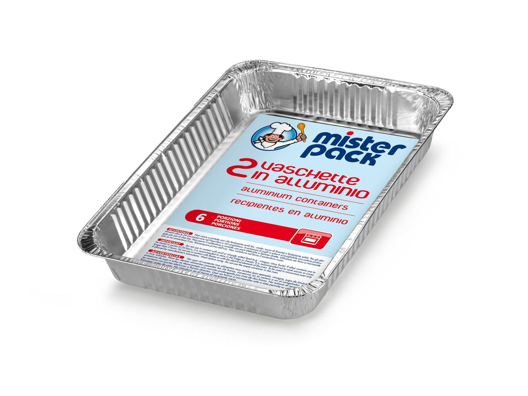 MISTER PACK 2 VASCHETTE IN ALLUMinio 6 PORZioni