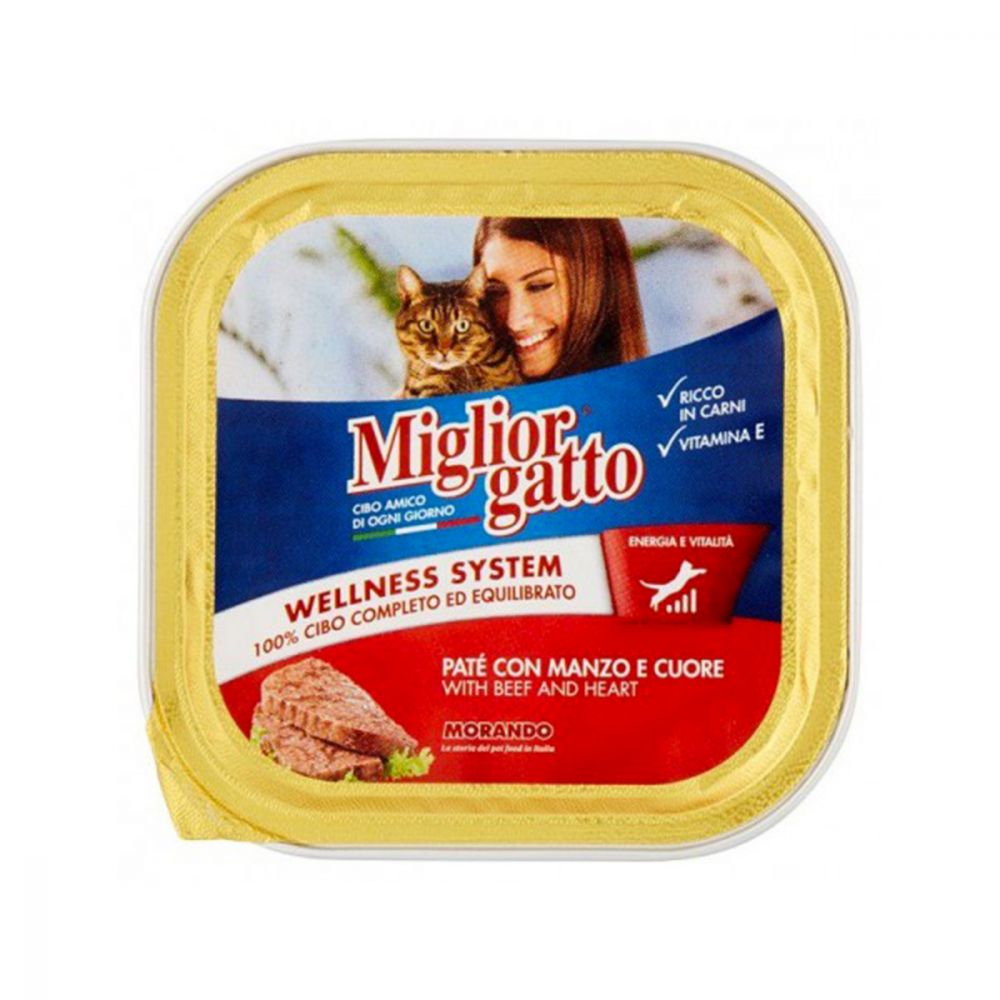 MIGLIORGATTO PATè MANZO E CUORE GR.100
