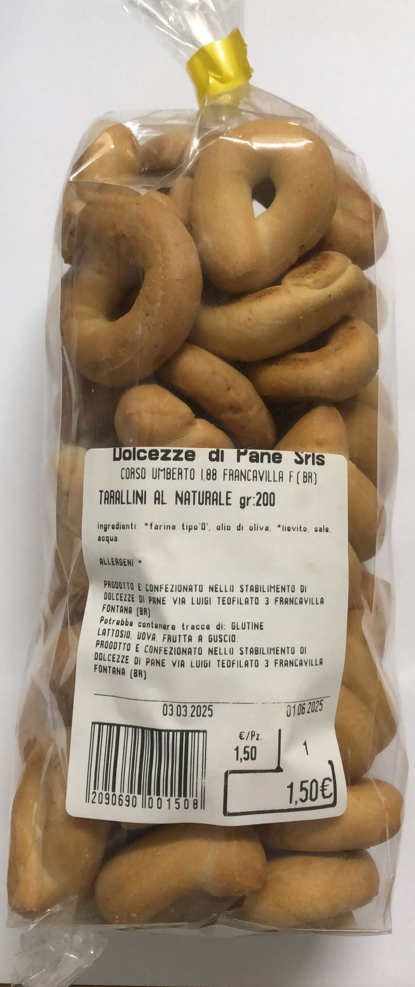 dolcezze di pane tarallini al naturale gr.200